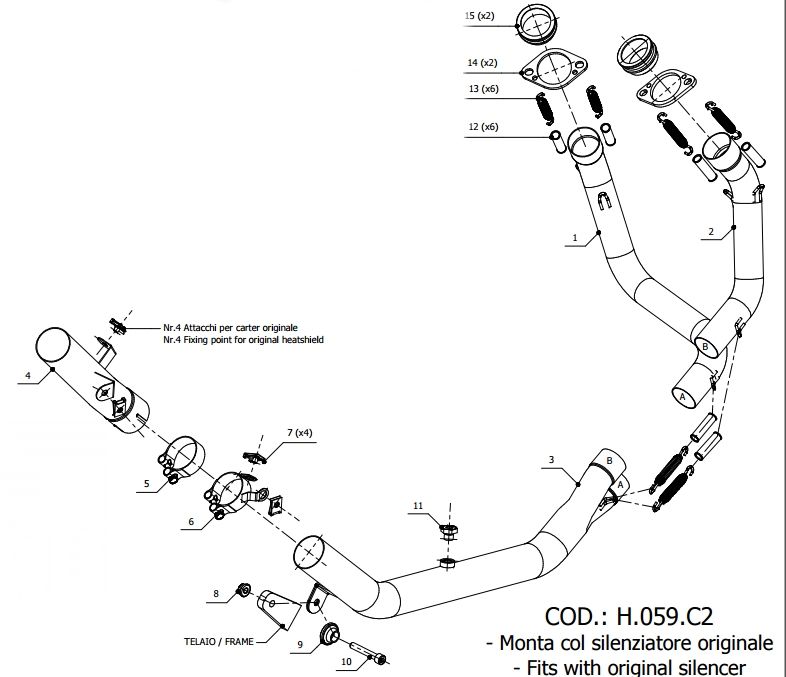 Výfukový svod místo katalyzátoru Mivv Honda CRF 1000 L Africa Twin (16-19)