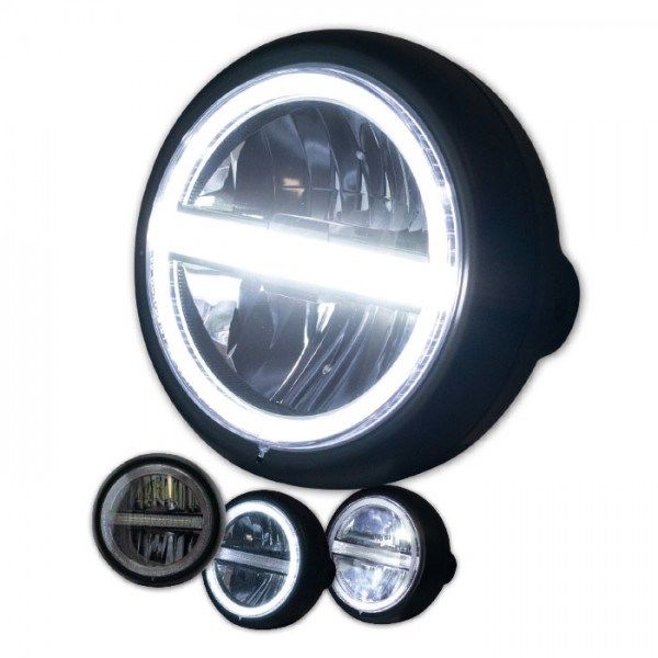 Přední LED světlo na moto 165mm černé