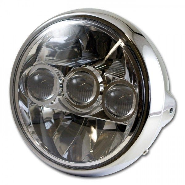 Přední LED světlo na moto 190mm chrom